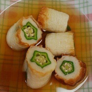 お弁当に♪めんつゆで簡単オクラinちくわのサッと煮